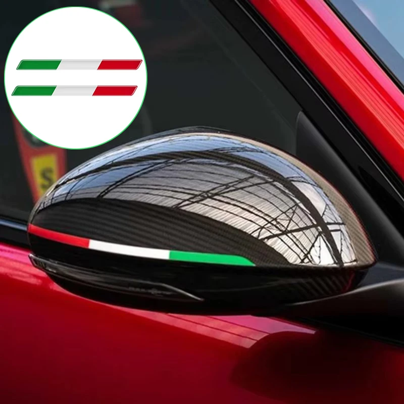 2x Italian Tricolor Flag Epoxy Decorative Sticker 3D Motorcycle Tank Decals Stickers Case Strong Stickiness Unerisal Car Decals