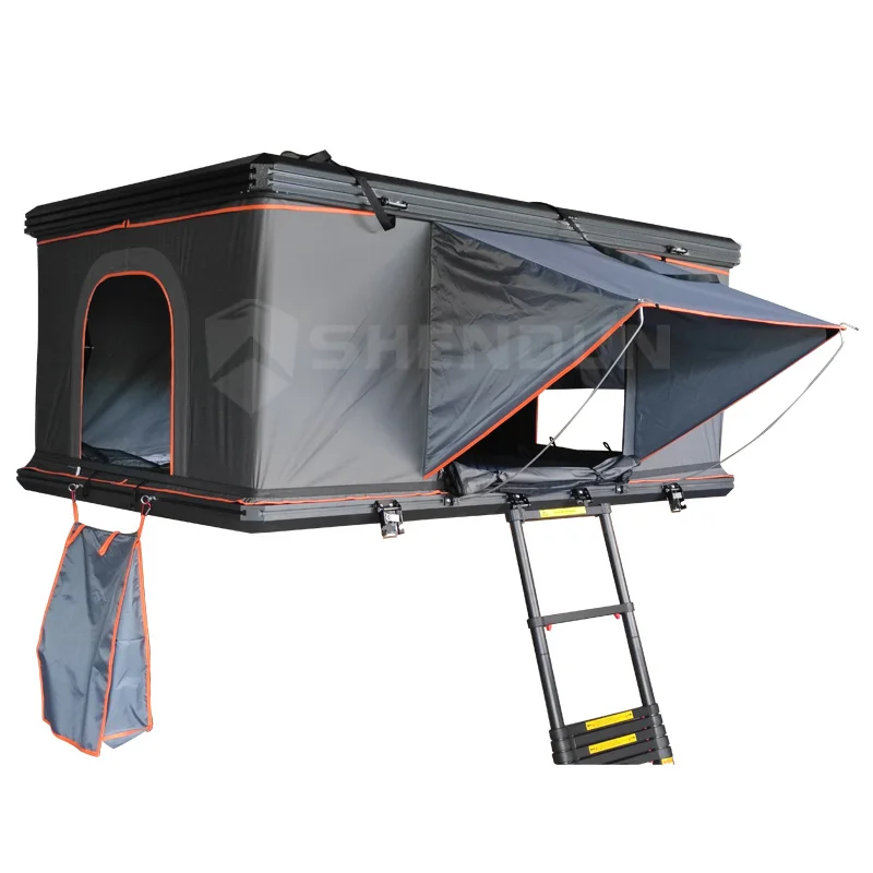 Buy Roof top Tent With Skylight Hard Shell Aluminum Shell Rugged Car Pop Up Hard Roof Top Tent 2 Person From China