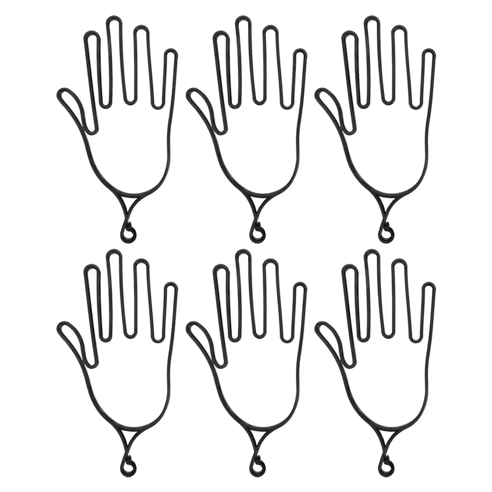 

6 Pcs Gloves Golf Holder Stretcher Holders Hangers with Buckle Keeper Black Convenient Racks
