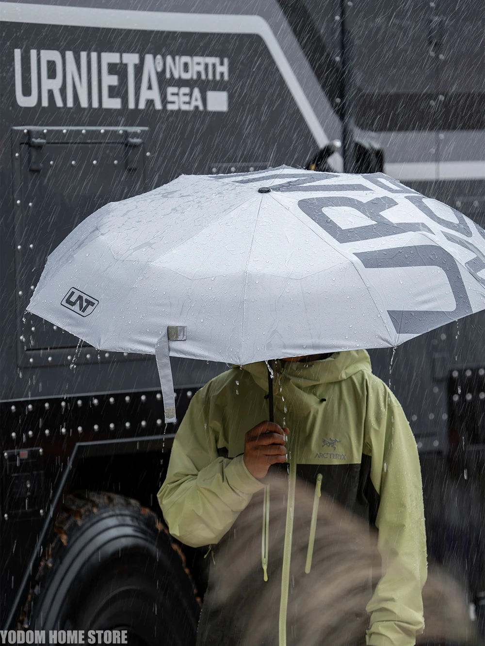 

Зонт для тактического снаряжения URNIETA с нейлоновым чехлом для зонта, автоматический УФ-зонтик для дождливого и солнечного человека, крутой подарок