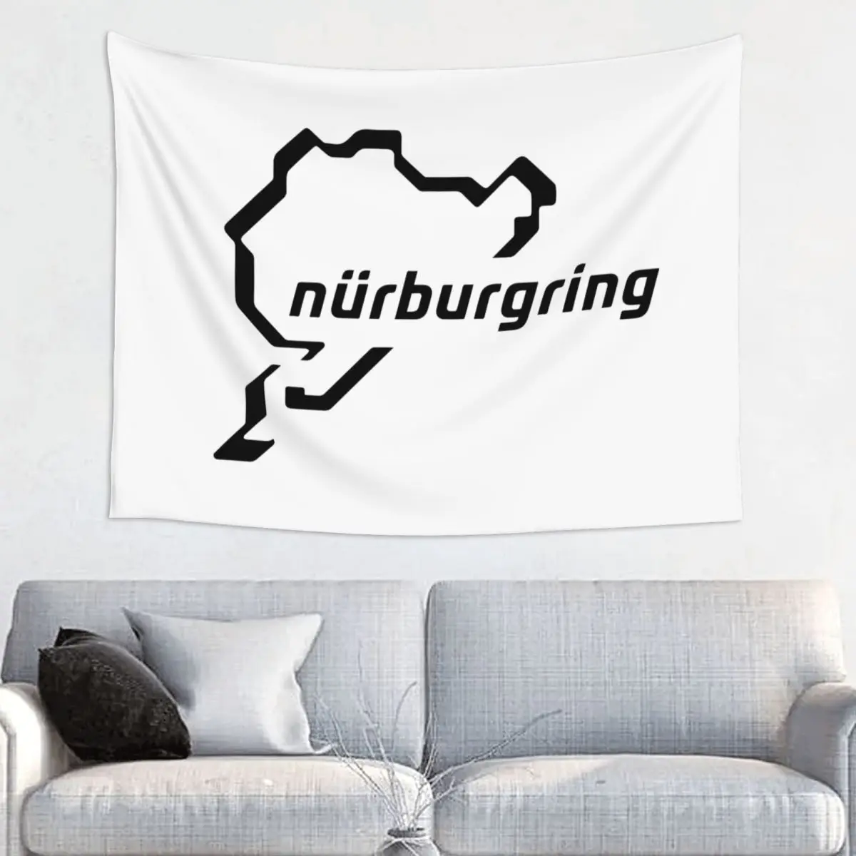 German Nurburg Tapestry Wall Hanging Printed Polyester Tapestry Racing Ring Boho Wall Blanket Room Decor 95x73cm