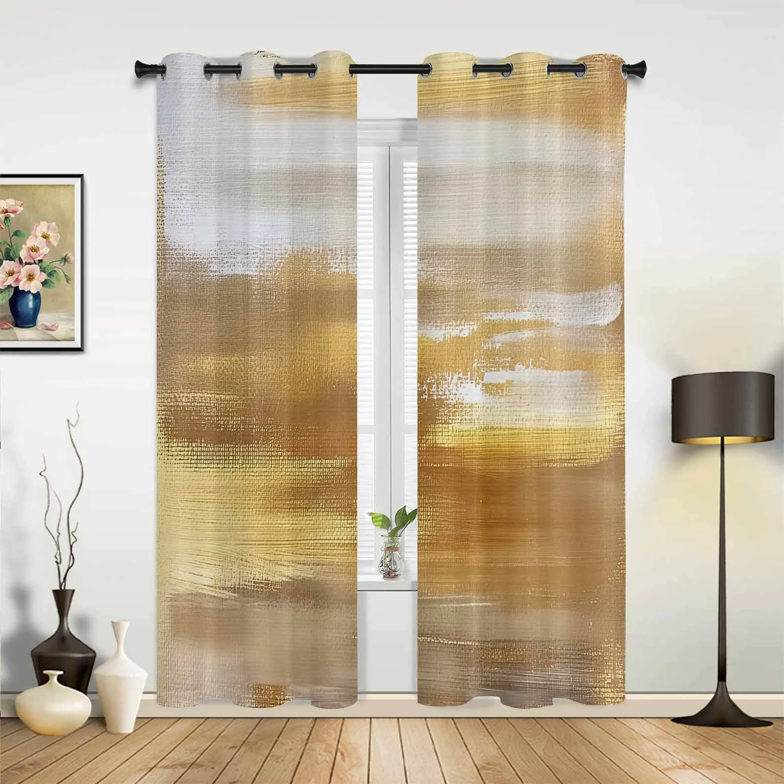 Watercolors Blurry Window Window Curtains Living Room Bathroom Bedroom Decor Kids Window Treatment