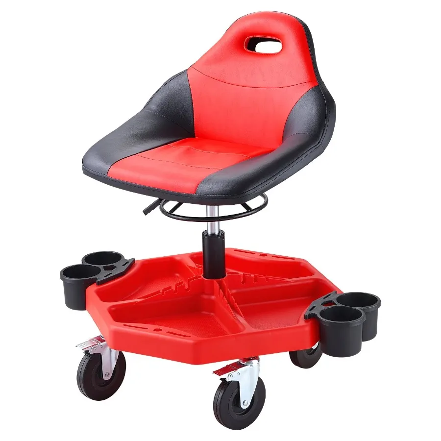 

Rolling Garage Stool 300LBS Adjustable Mechanic Work Shop Seat w Casters