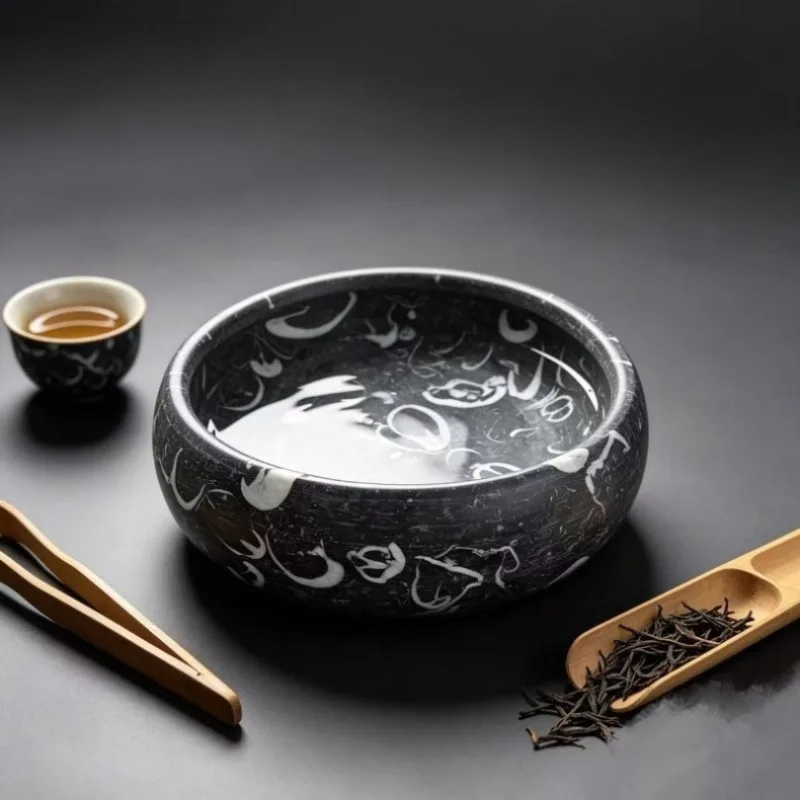 Sea Shell Flower Fossil Ashtray Handmade Tea Washing Basin Shallow Landscape Basin Water Nourishing Stone Basins Versatile Tray