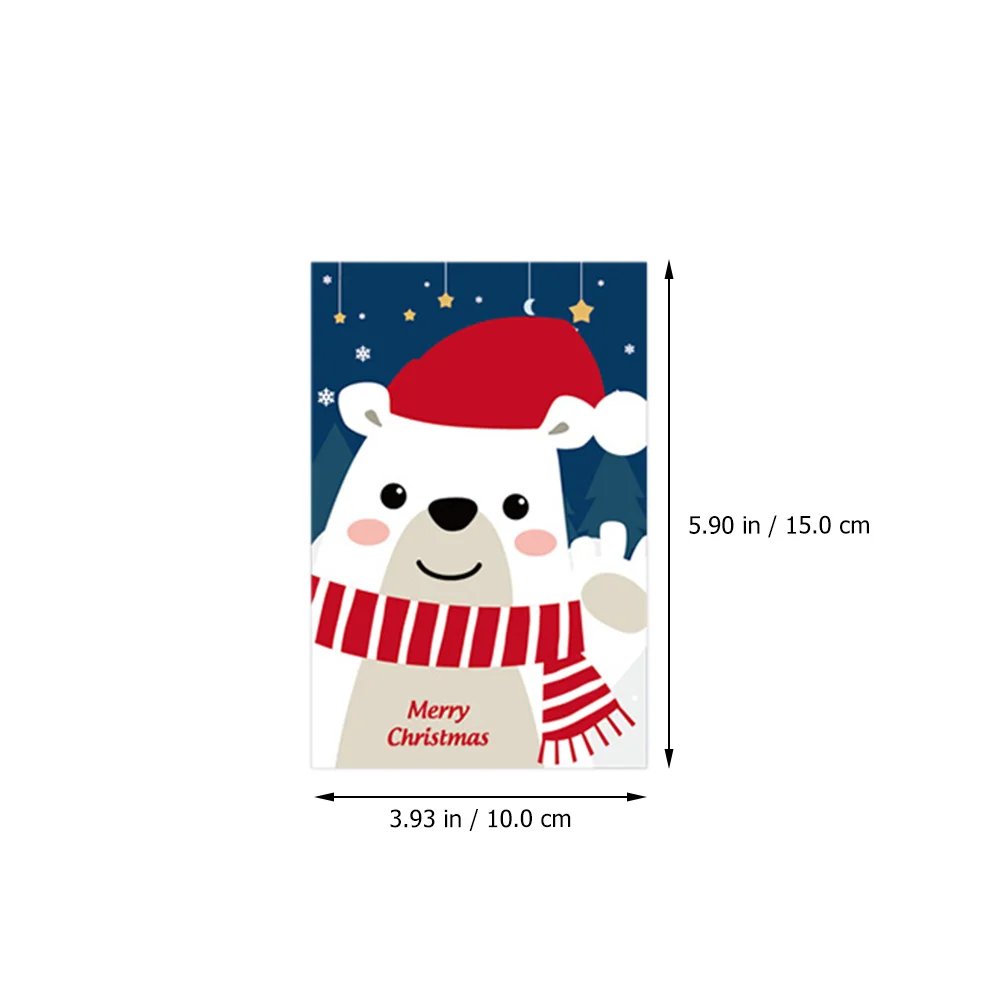 12Pcs Merry Christmas Holiday Greeting Cards Set Cartoon Message Blessing Cards Christmas Greeting Cards