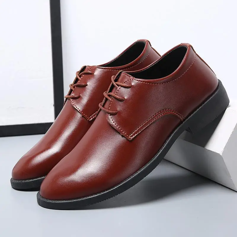 Chaussures en cuir Derby de luxe pour hommes, chaussures à plateforme vintage, chaussures de travail d'affaires, chaussures basses à lacets, chaussures de mariage décontractées, chaussures de gentleman