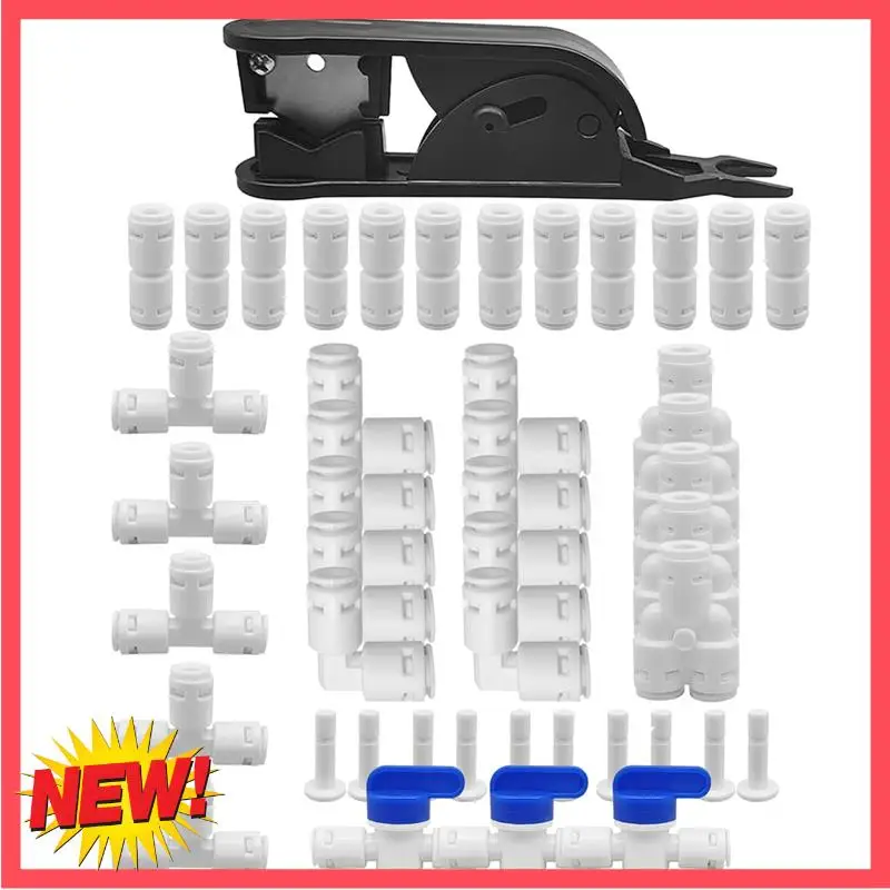 

Комплект фитингов для водопроводных трубок B17C, быстроразъемные фитинги диаметром 1/4 дюйма для подключения системы фильтрации воды RO/DI