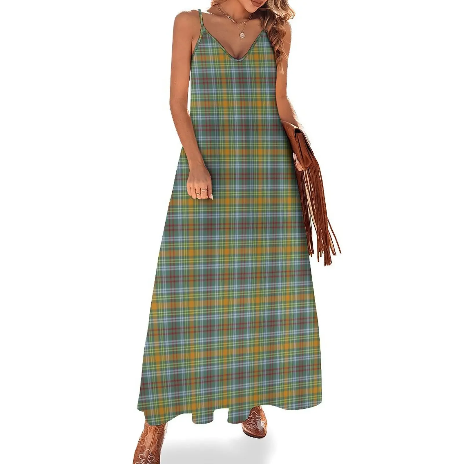 O'Brien Tartan Pattern Colorful Irish Plaid Sleeveless Dress Clothing evening dress ladies summer dress woman 2024 trendy