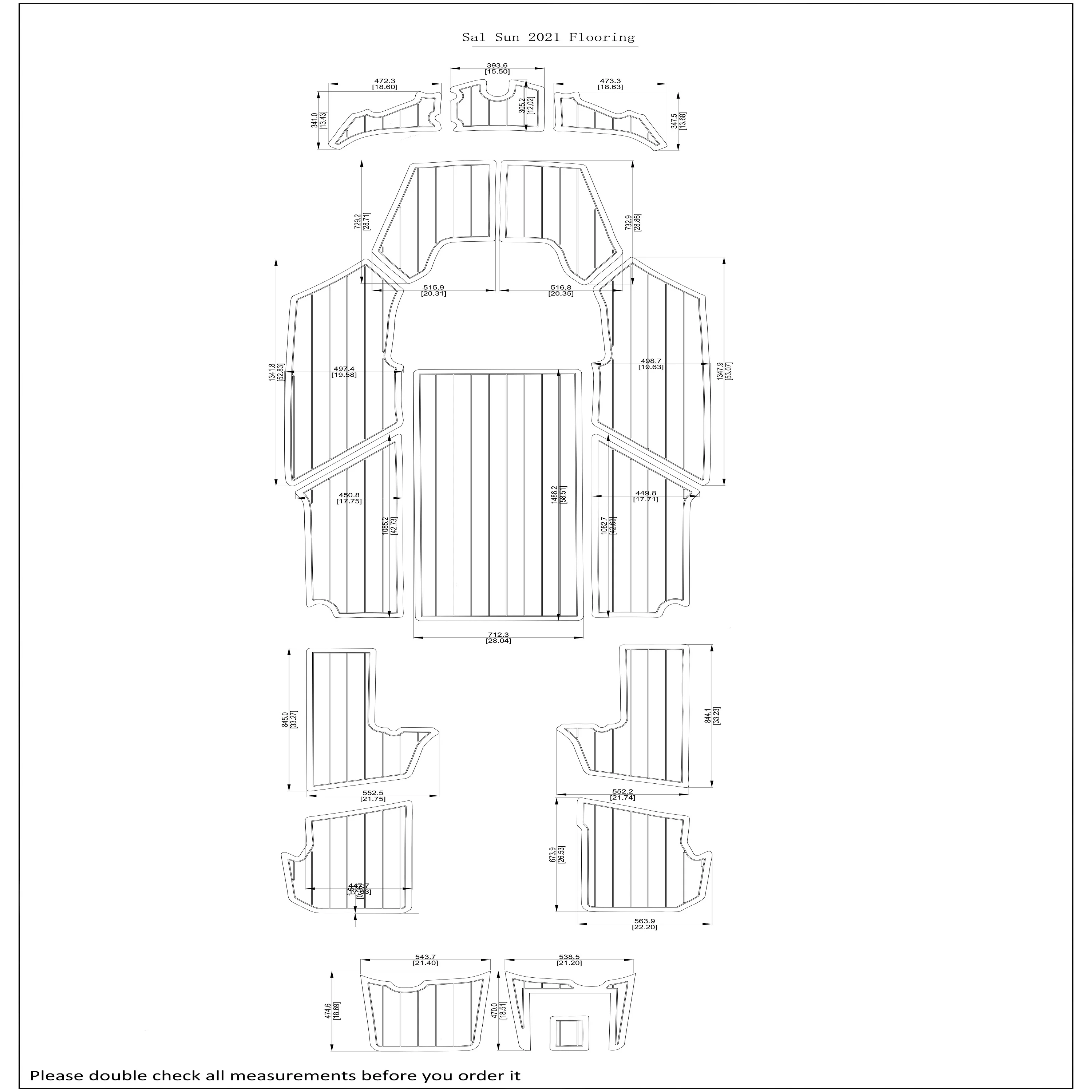 

Sal Sun 2021 Flooring Boat EVA Faux Teak Deck Floor Pad