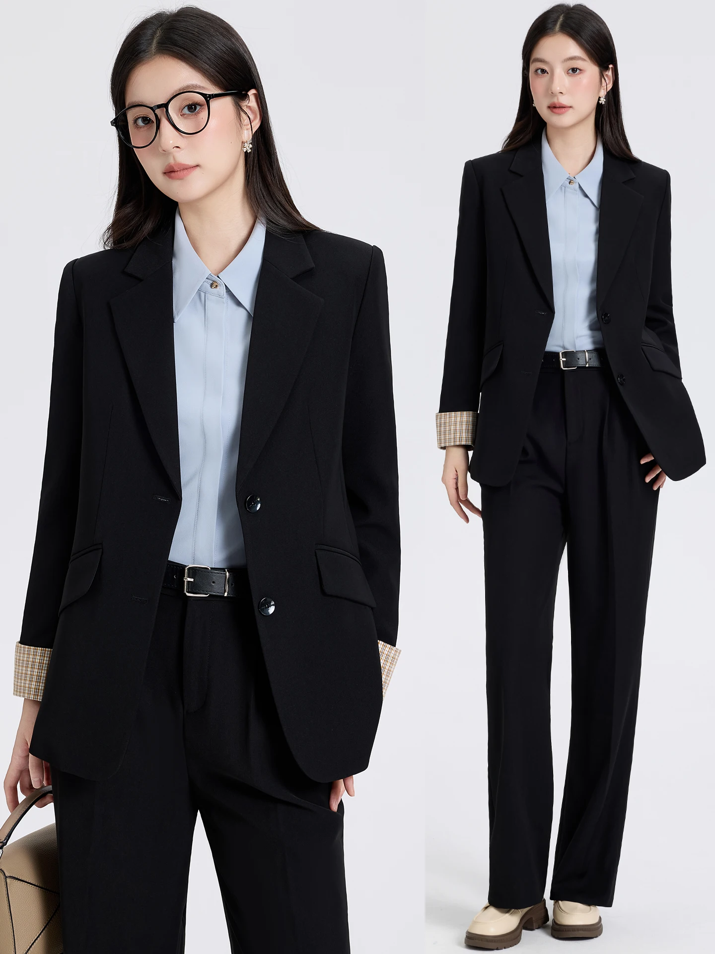 

Элегантный профессиональный женский костюм для собеседований, работы и повседневной носки, осенняя новинка, дышащий полиэстер