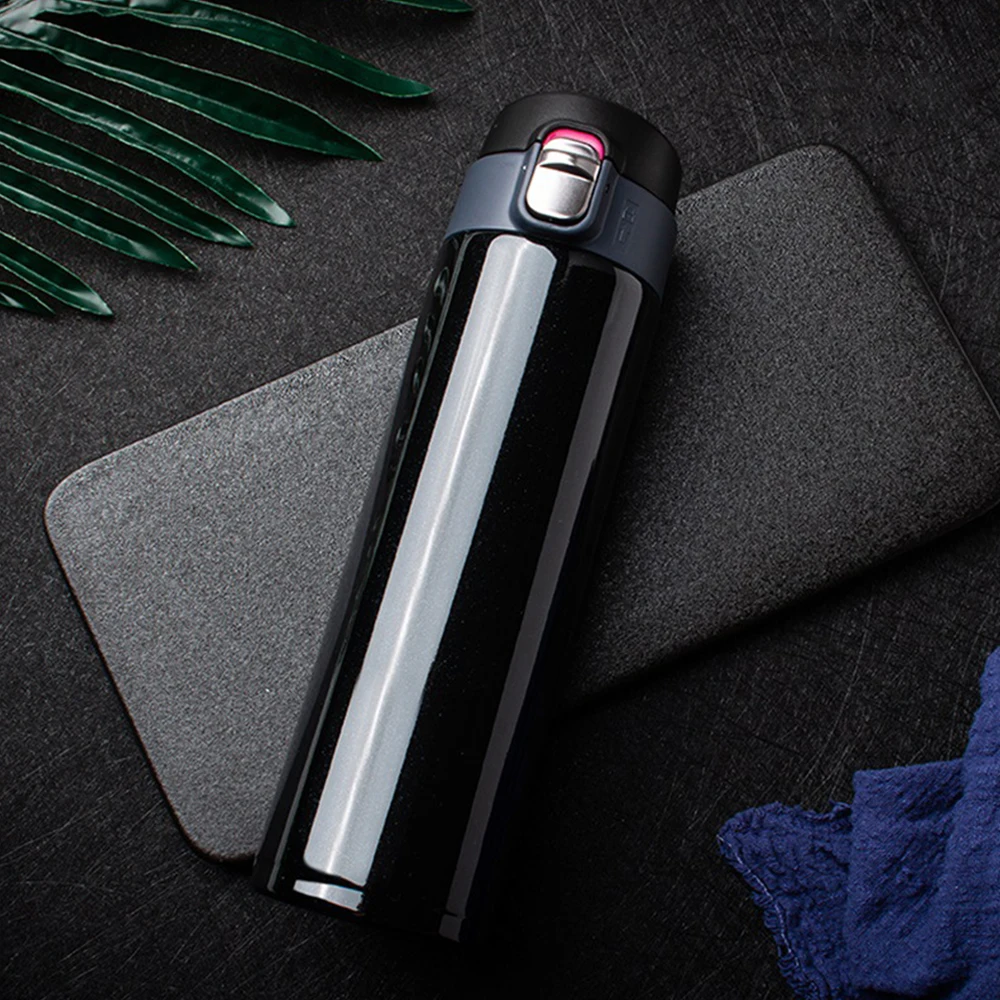 500ML Stainless Steel Bouncing Cover Vacuum Flask Thermos Cup Coffee Tea Milk Thermo Bottle Coffee Mug Water Bottle