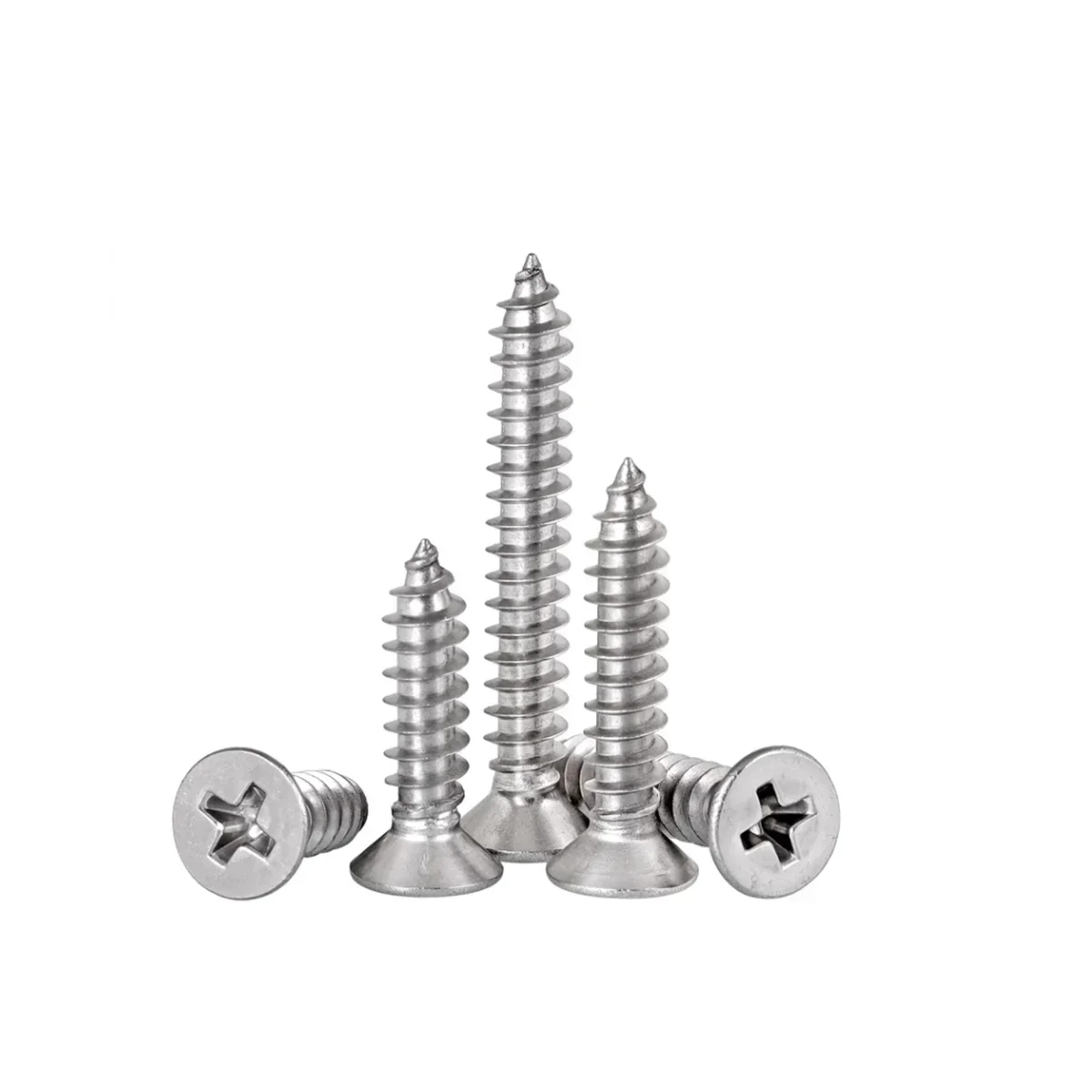 304 Stainless Steel Countersunk Cross Groove Extended Pointed Self Tapping Screw Switch Socket Panel Installation Screw M4M5