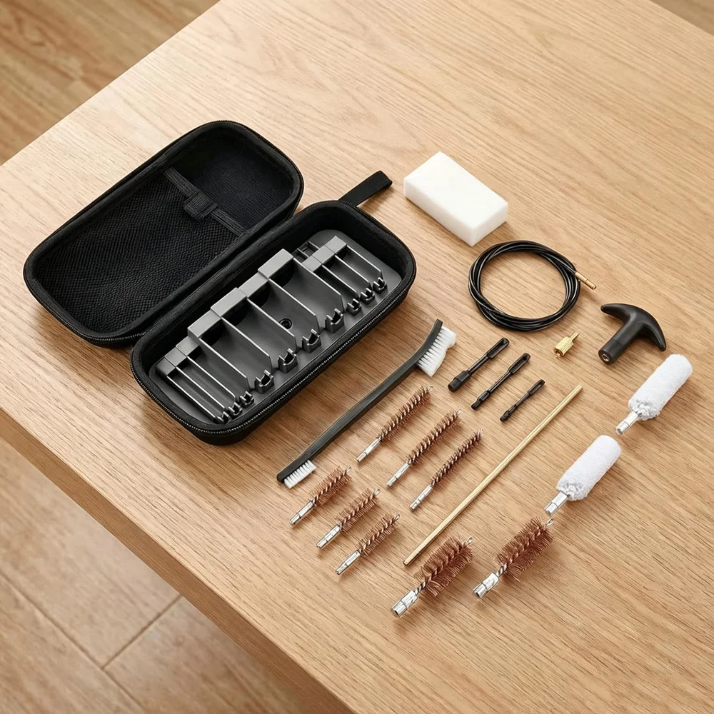 (20-Piece, Brass ) Universal multi caliber gun cleaning kit handgun rifle Bagged Pipe Dredging Cleaning Brush Hunting Sport Kits view 5