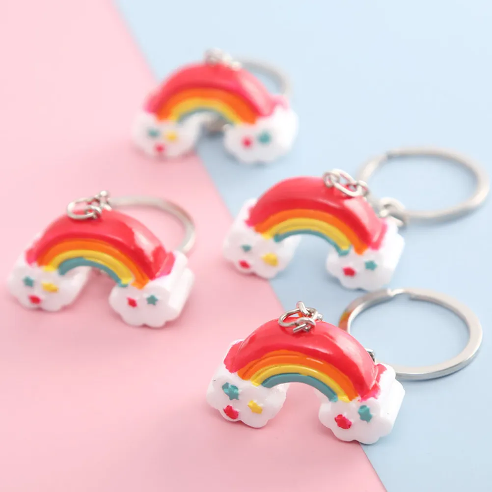 5Pcs Rainbow Bridge Keychains Premium Material Stylish Key Holder Key Pendant Decoration Small Gift for Women