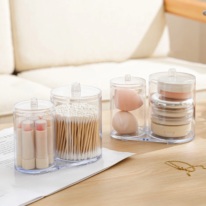 Travel Storage Box Lightweight Plastic Container Portable Cotton Pad Storage Box With Cover Dust-proof Jewelry Accessories Box