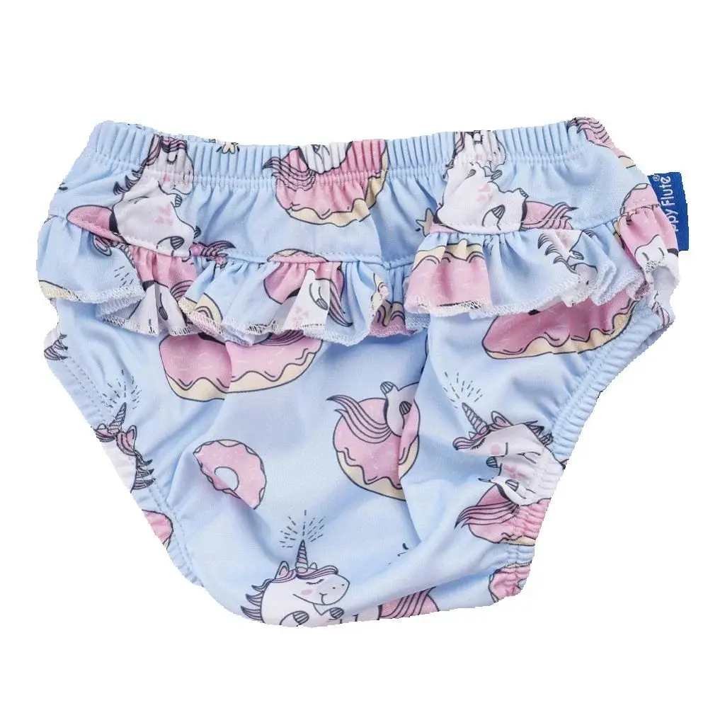 HappyFlute New 3Size 6-15Kg Soft Random Cute Printed Swimming Pool Pants Flower Wavy Edge Baby Girl's Cloth Diaper Beach Pants