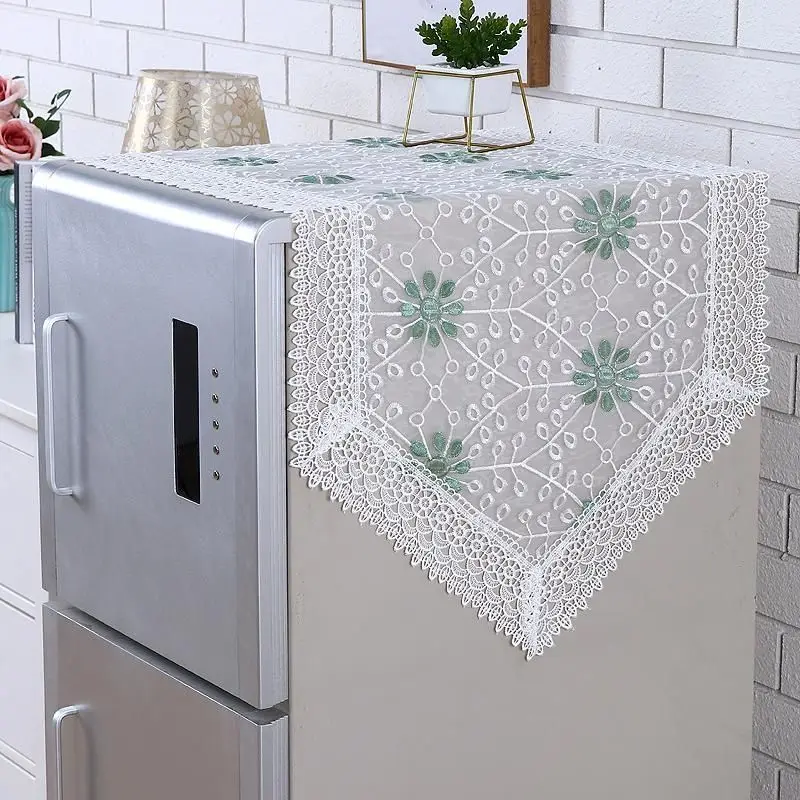 Lace Embroidery Refrigerator Covers Oil-proof Dust Proof Cover Home Decor Europe Washing Machine Protector Kitchen Tablecloth