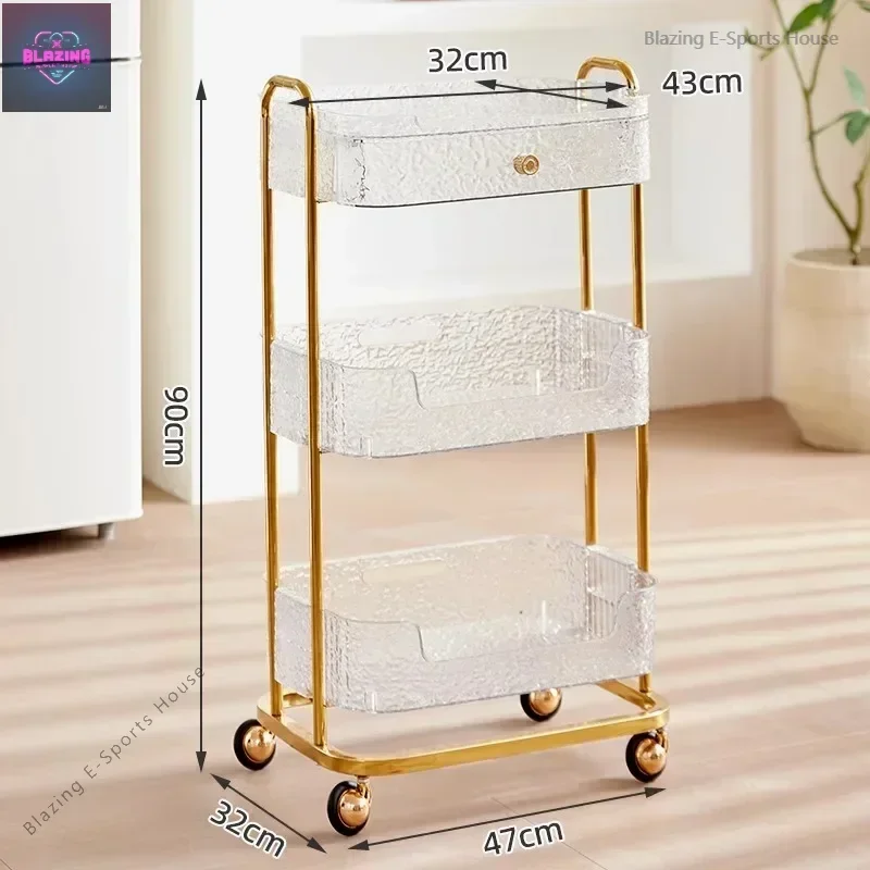 Trolley Beauty Salon Cart Removable Storage Furniture Auxiliary Eyelash Organizer Wheels Hairdresser Rollers Trolly Mobile Tool