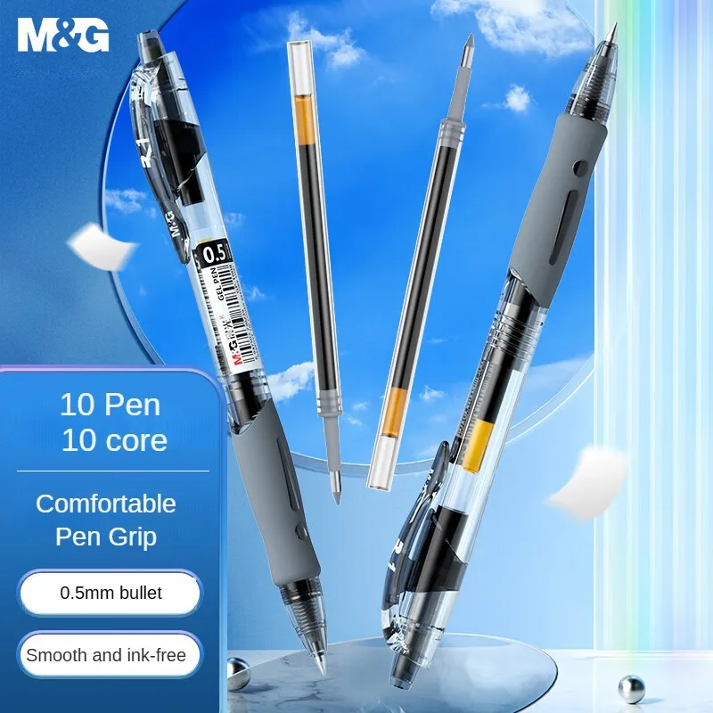 

Гелевая ручка M & G, 10 шт. GP1008/0,5 мм, черная, нажмите на ручку