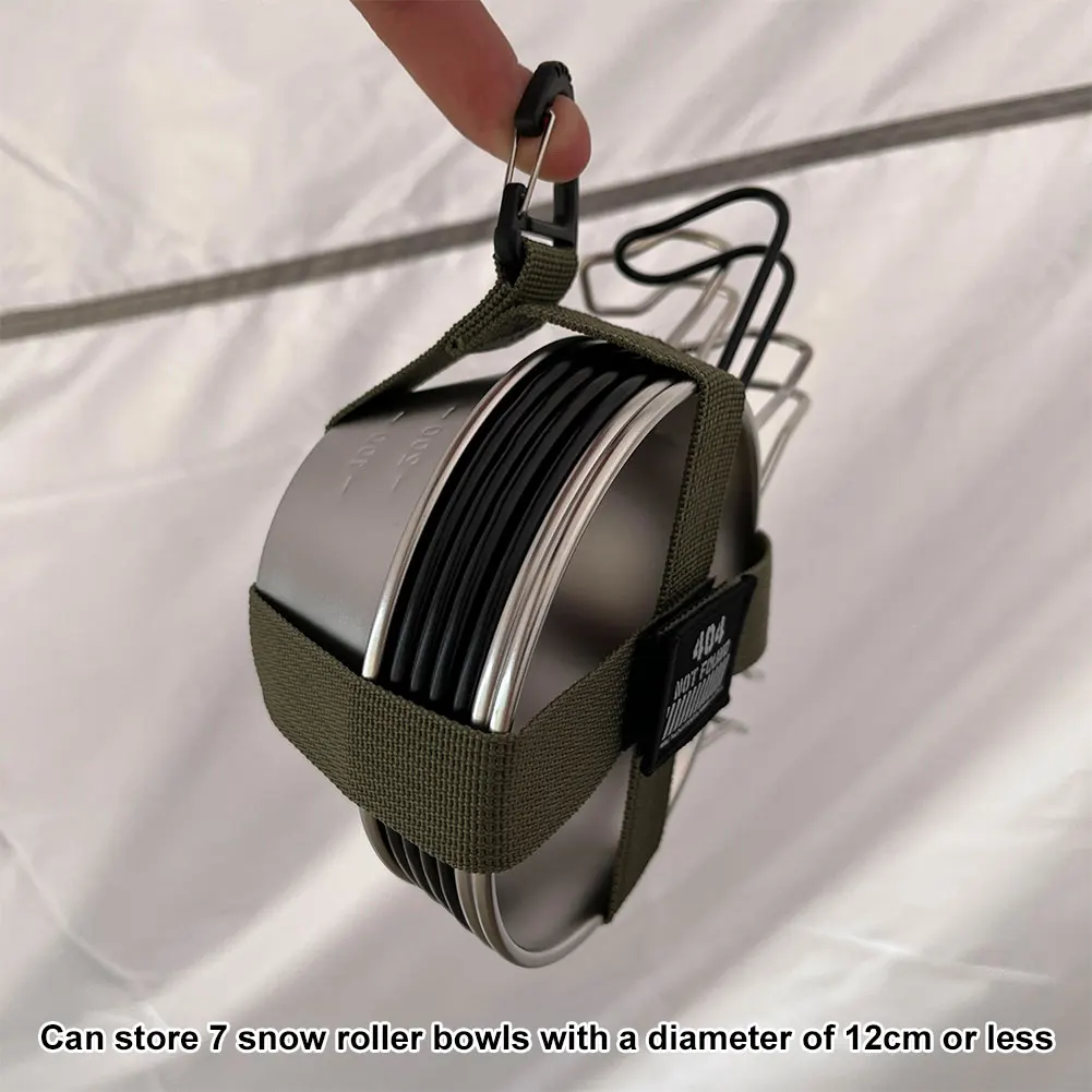 Portable Snow Bowl Strap Multi-Purpose Outdoor Camping Tableware Storage Strap Nylon for Diameter Under 12cm Snow Bowl Tableware