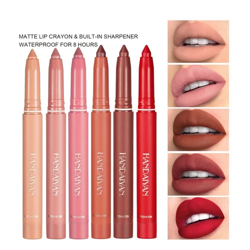 Lápiz labial mate de 12 colores, brillo de labios, rosa desnudo, mate, brillo de labios sólido, resistente al agua, lápiz labial de larga duración, maquillaje delineador de labios