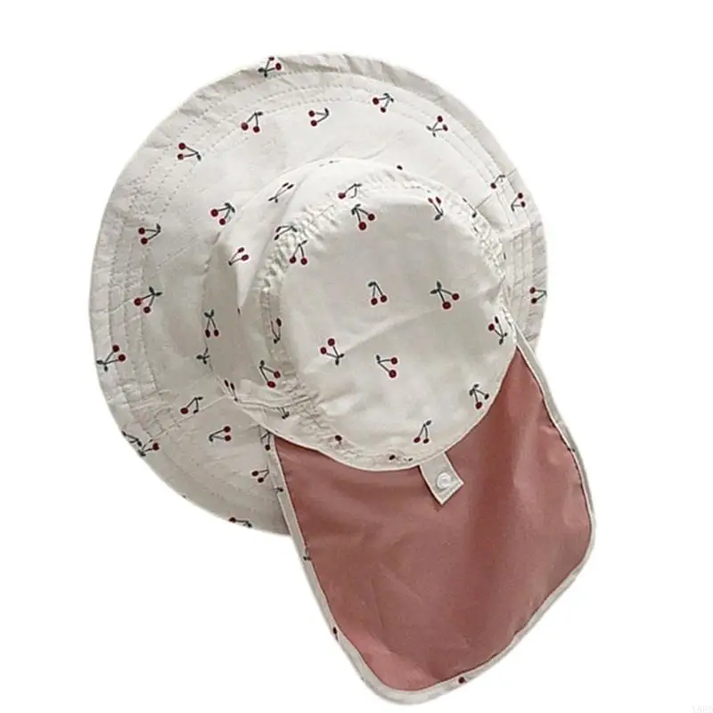 

Y88D Child's Sun Hat for Outdoor Exploration and Daily Fun Infants Baby Fisherman Hat Neck Cover Shawl Bucket Caps