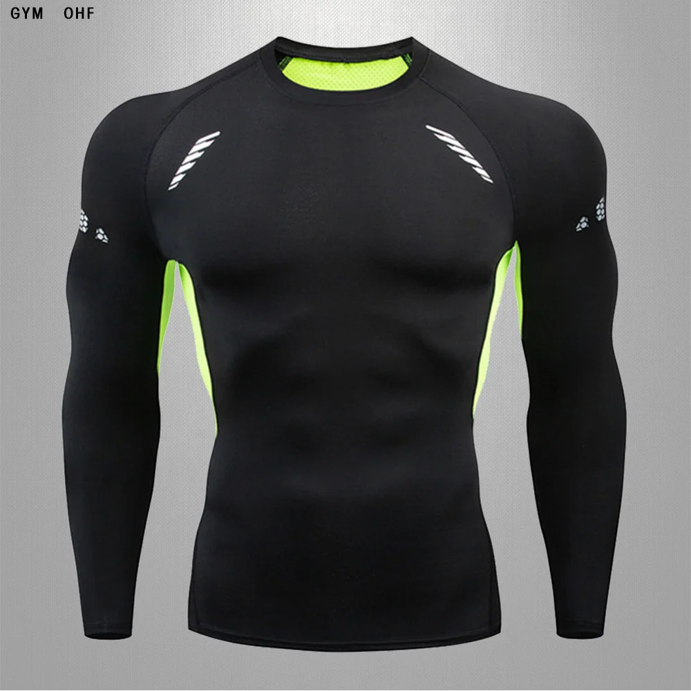 MMA Rashguard-Vêtements d\'entraînement pour hommes, course à pied, gym, compression, vitesse, séchage, jogging, t-shirt, extérieur, camping,