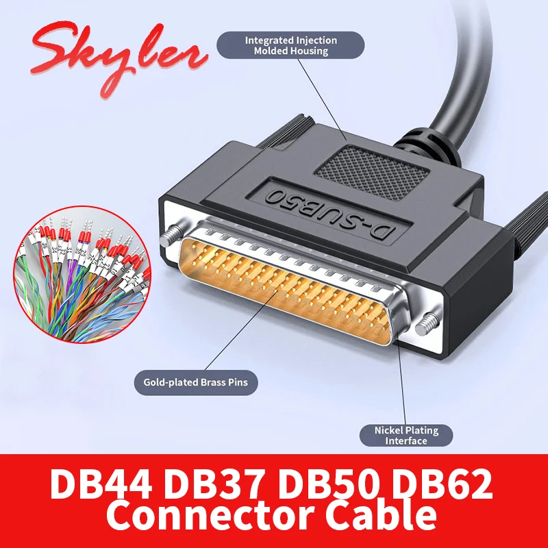 HDB44 DB37 DB50 M/F Connector Cable with Numbered Tube Shield DB44 DB62 I/O Cord Plug 44Pin 50Pin 62Pin Terminal Wire HDB44 Line
