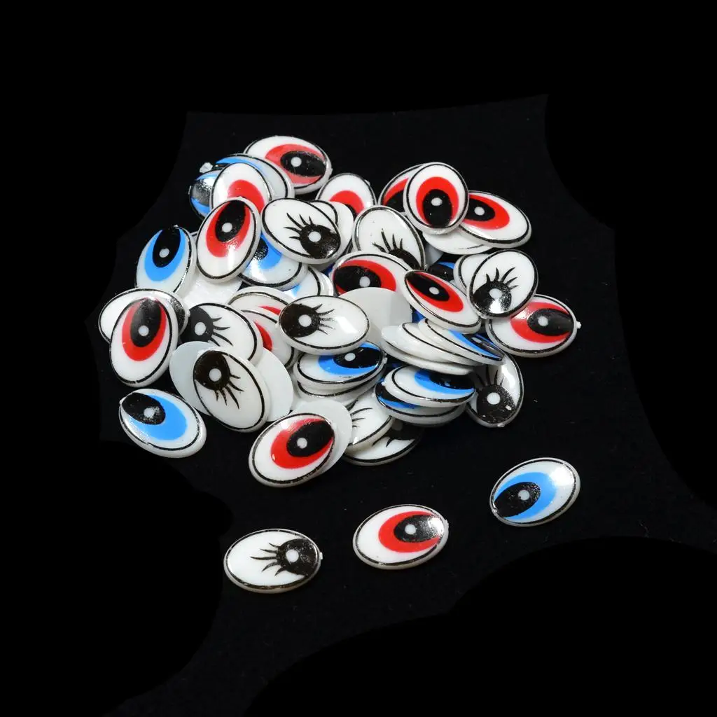 Flat Oval Cartoon Eyes Plastic Flatback DIY Doll Eyes for Crafting Miniatures Objects Decorative Dolls Use view 2