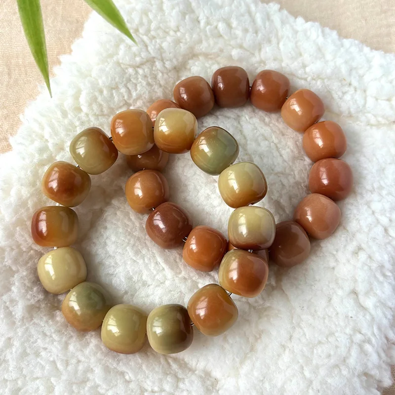 Old-Style Bucket-Shaped Bodhi Bead Bracelet, A Rare Large-Sized Piece, With A Soft And Flexible Design, Suitable Wearing