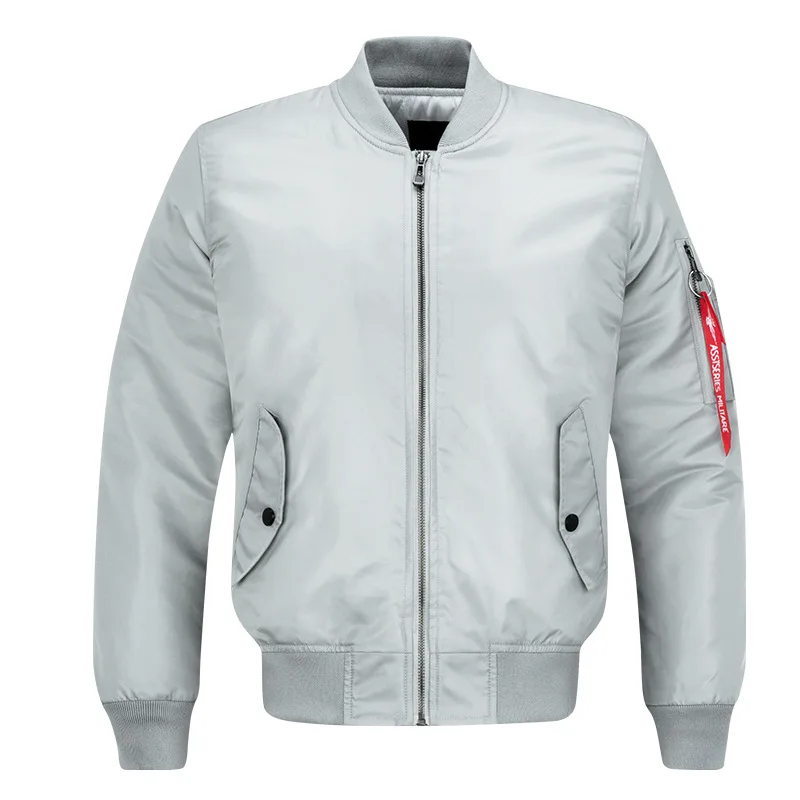 Classic Gray Jacket Men's Bomber Jacket Spring Autumn Man Military Outerwear Ma-1 Aviator Pilot Air Male clothing Oversize