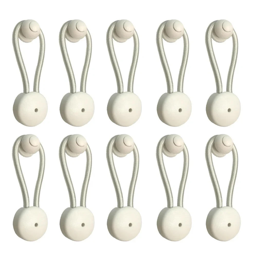 10PC Marine Boat Truck Car Covers Bungee Shock Cord Clip with Knobs Pull Tie Down Tarp Canvas Knobs