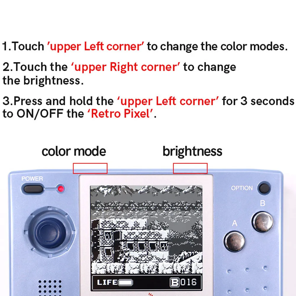 Display LCD IPS Pixel retrò fai da te Super OSD a 8 colori per schermo LCD NGP per console di gioco SNK Neo Geo Pocket nero/bianco