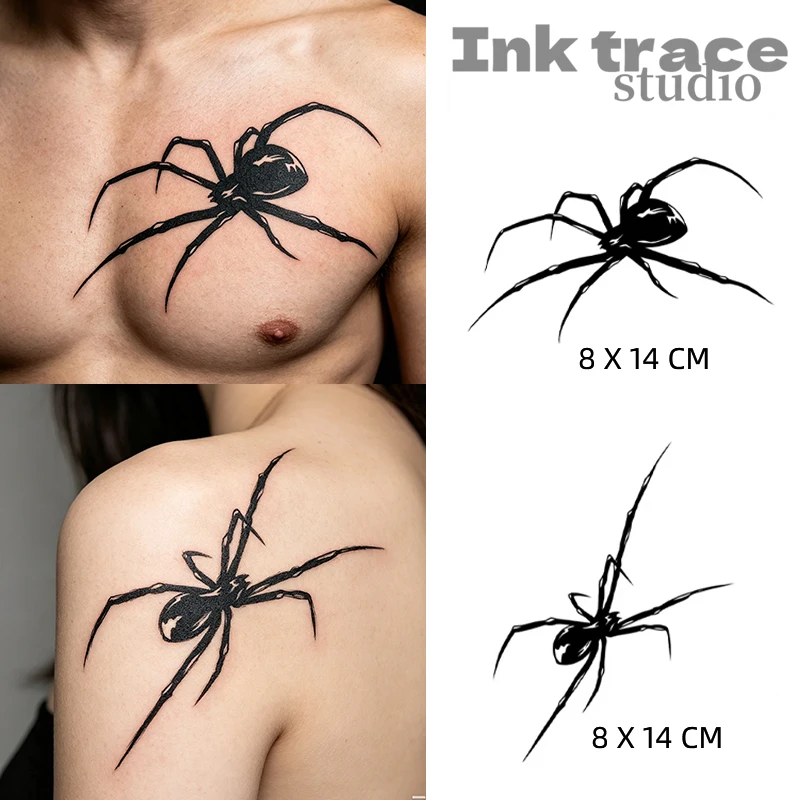 1/2PCS Spider temporary tattoo sticker, magic tattoo, herbal juice tattoo, lasting 1-2 weeks, realistic fake tattoo