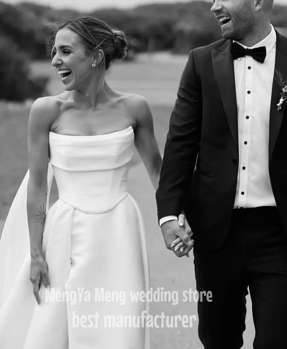 Zhuishu simples uma linha vestido de casamento para as mulheres querida plissados vestido de casamento personalizado longo recepção festa vestido de noiva 2025