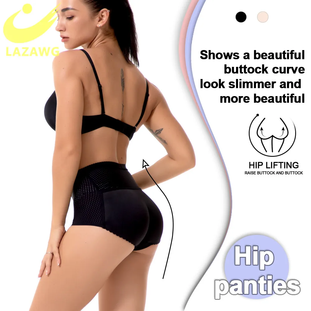 LAZAWG Women Control Panties with Pad Butt Lifter Hip Enhancer Mesh Underwear Push Up Big Ass Fake Butt Buttocks Body Shaper