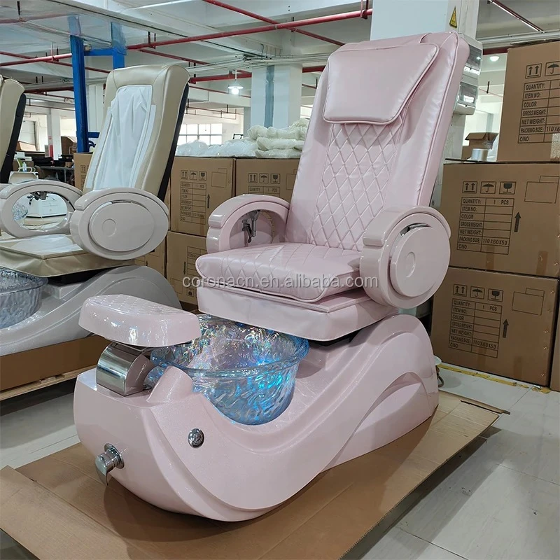 

Professional Pipelss No Plumbing Foot Spa Chair Pink Manicure Pedicure Massage Chairs