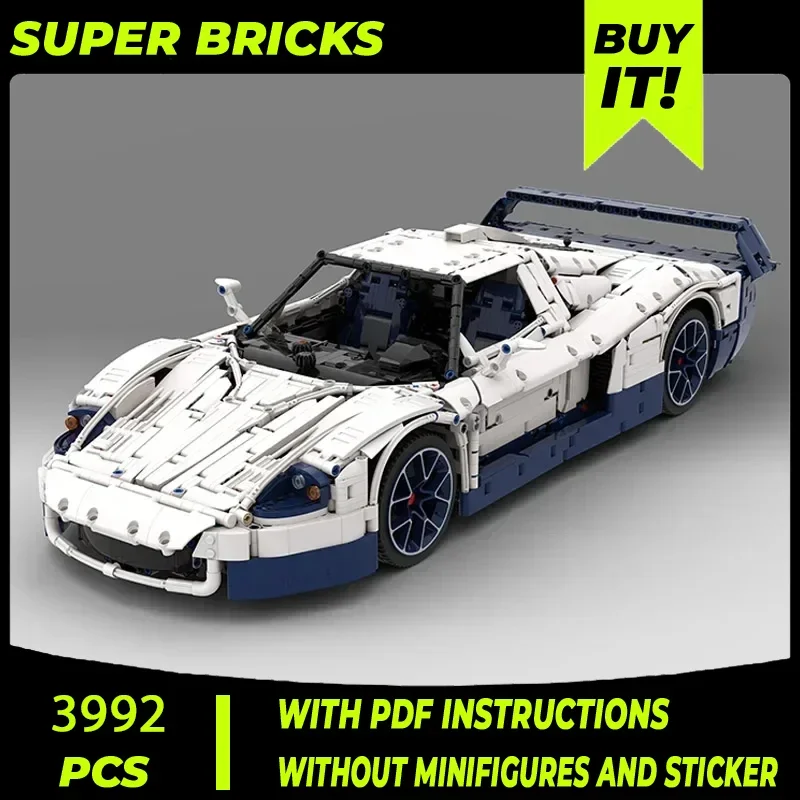 City Car Model Moc Building Bricks  Speed Champion White MC12 Technology Modular Blocks Gifts Christmas Toys DIY Sets Assembly