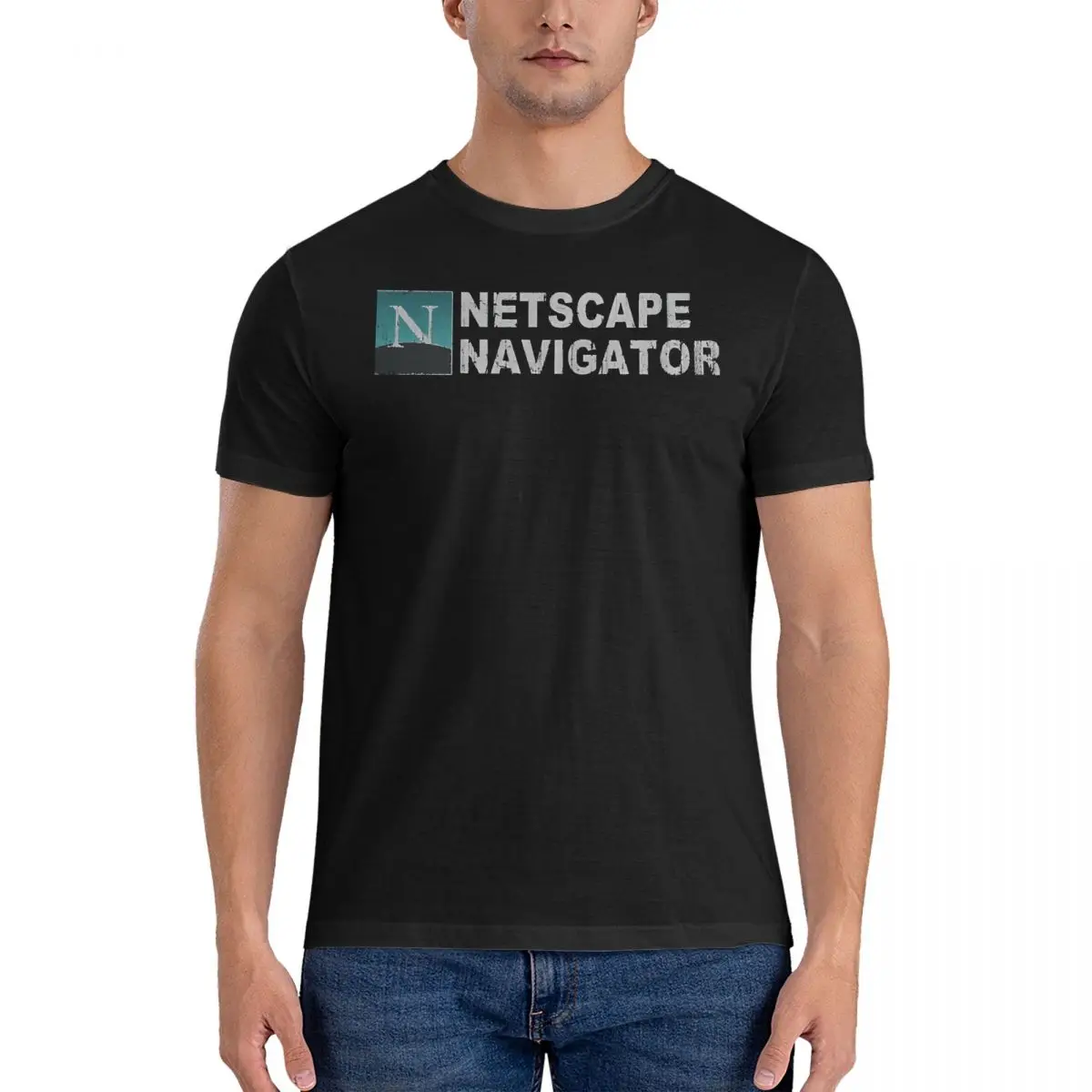 Netscape Navigator T Shirts Men's Cotton Vintage T-Shirts Crewneck Northrop Grumman Tee Shirt Short Sleeve Clothes Summer