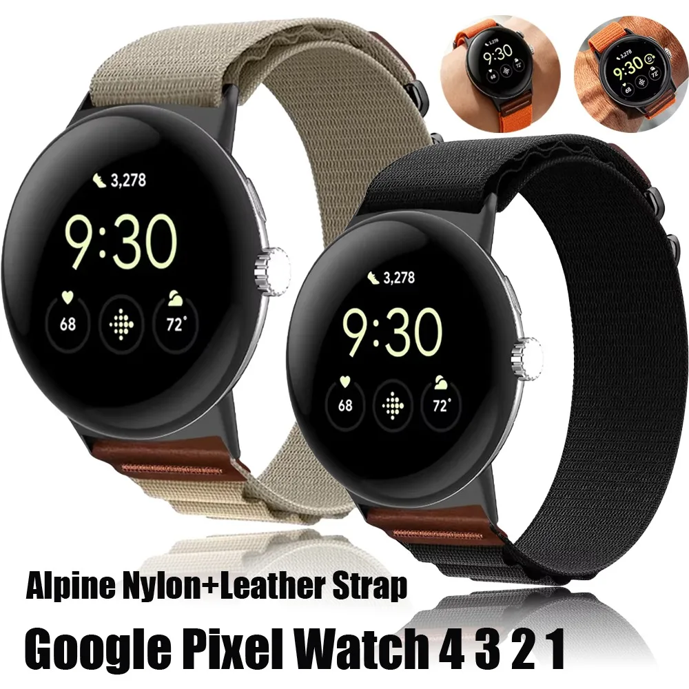 Original Alpine Nylon+Leather Strap for Google Pixel Watch 4 3 45/41mm Replace Breathable Bracelet for Google Pixel Watch 4 3 2