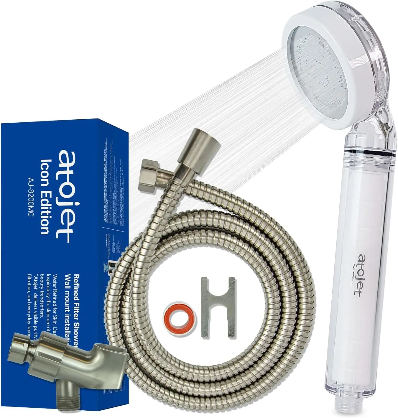 

Korean Beauty Inspired Shower Filter with Carbon Composite, Includes Hose, Mount & Tools
