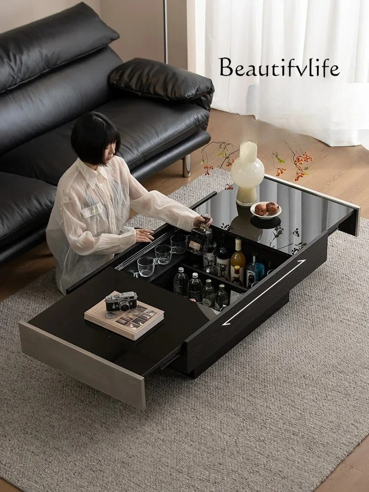 

muebles para hogar Nordic Light Luxury Coffee Table High Sense Living Room Home Tea Table Small Apartment Stretchable Storage Te