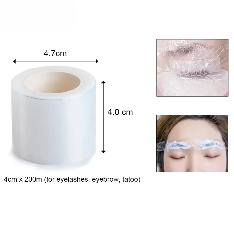 Audersigt Tattoo Film Wrap Clear Cover Film 4mm*200m For Eyebrow Eyelashes Lip Cleaning Transparent Makeup Tools Accessories
