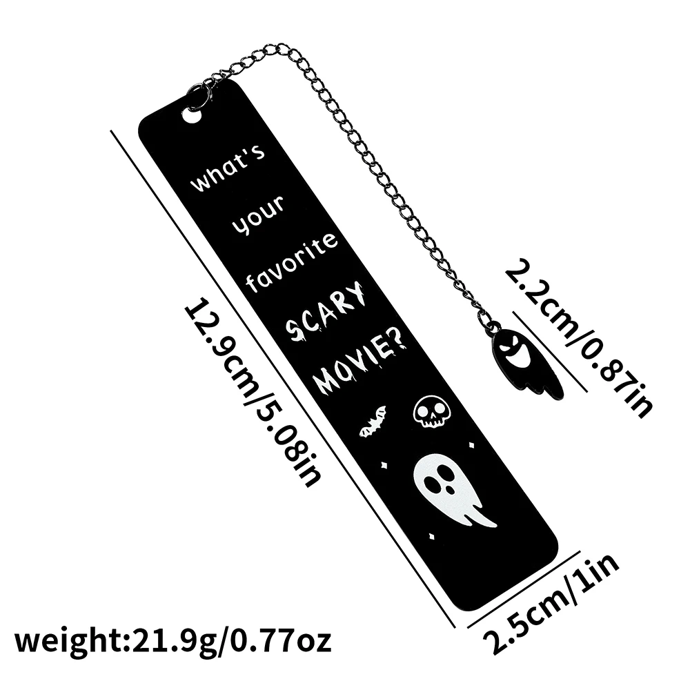 Creative Halloween themed bookmark - Black stainless steel bookmark, a reading gift for readers, a gift for horror enthusiasts