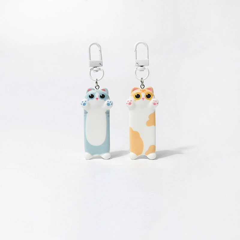 Cute Hug Cat Keychain Cartoon Kitty Backpack Pendant Lovely Car Key Holder Sweet Gift For Kids Girls Bag Ornament Accessory