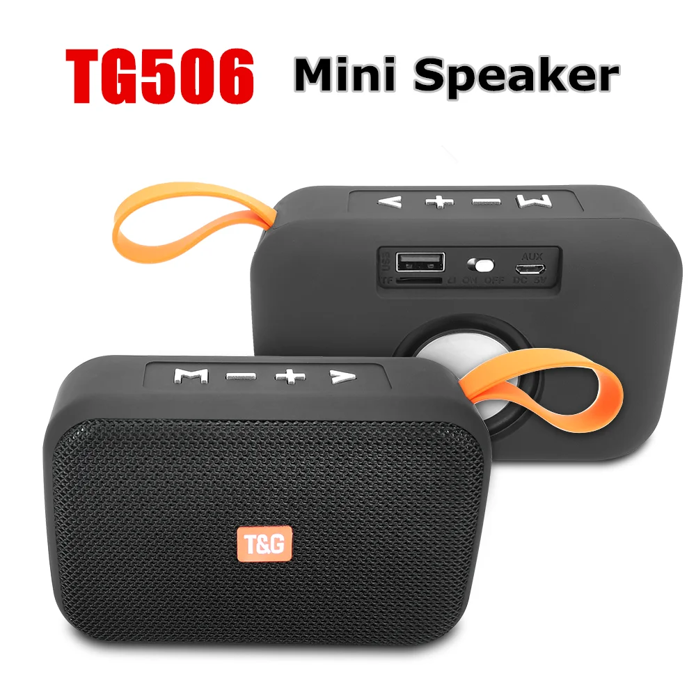 TG506 Portable Speaker Bluetooth Wireless Soundbar Mini Bass TF USB BT Music Playback Loudspeaker for Travel Camping Cycling