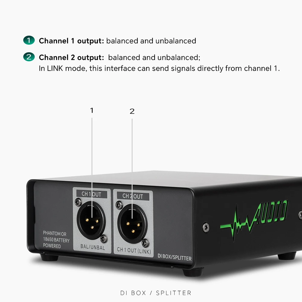 Multi-functional Signal Effect Device Dual channel Balanced Stage Guitar Instrument DI Box Distributor