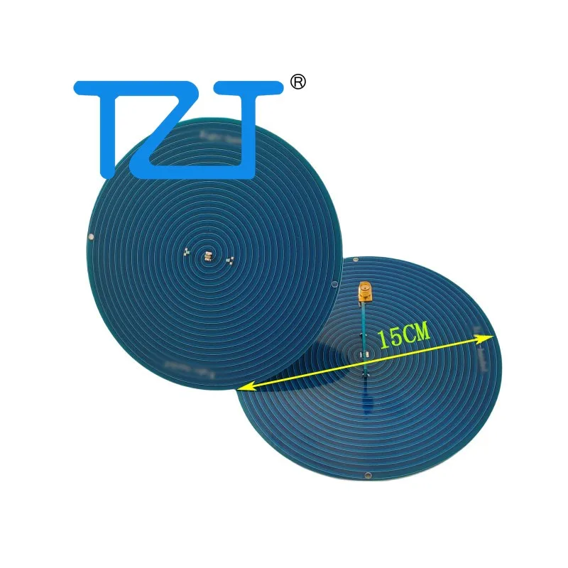 Left-handed/Right-handed Circular Polarization 15CM 120MHz-6GHz UWB Antenna Archimedes Spiral Antenna with SMA Male Connector