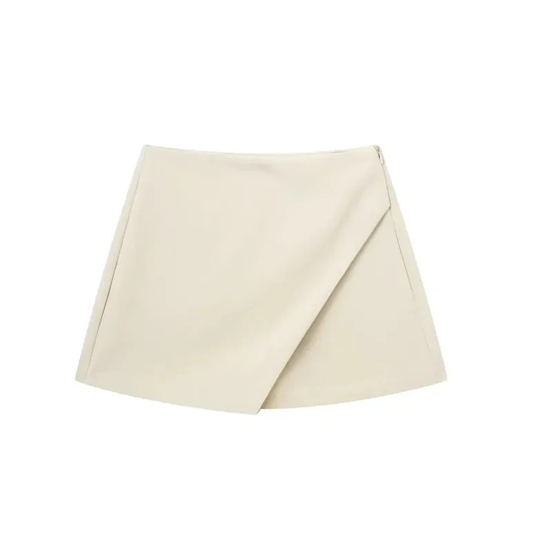 TRAF 2024 Multicolour Women\'s Skort High Waist Mini Skirt Shorts Woman Fashion Asymmertic Short Skirts For Women Casual Shorts