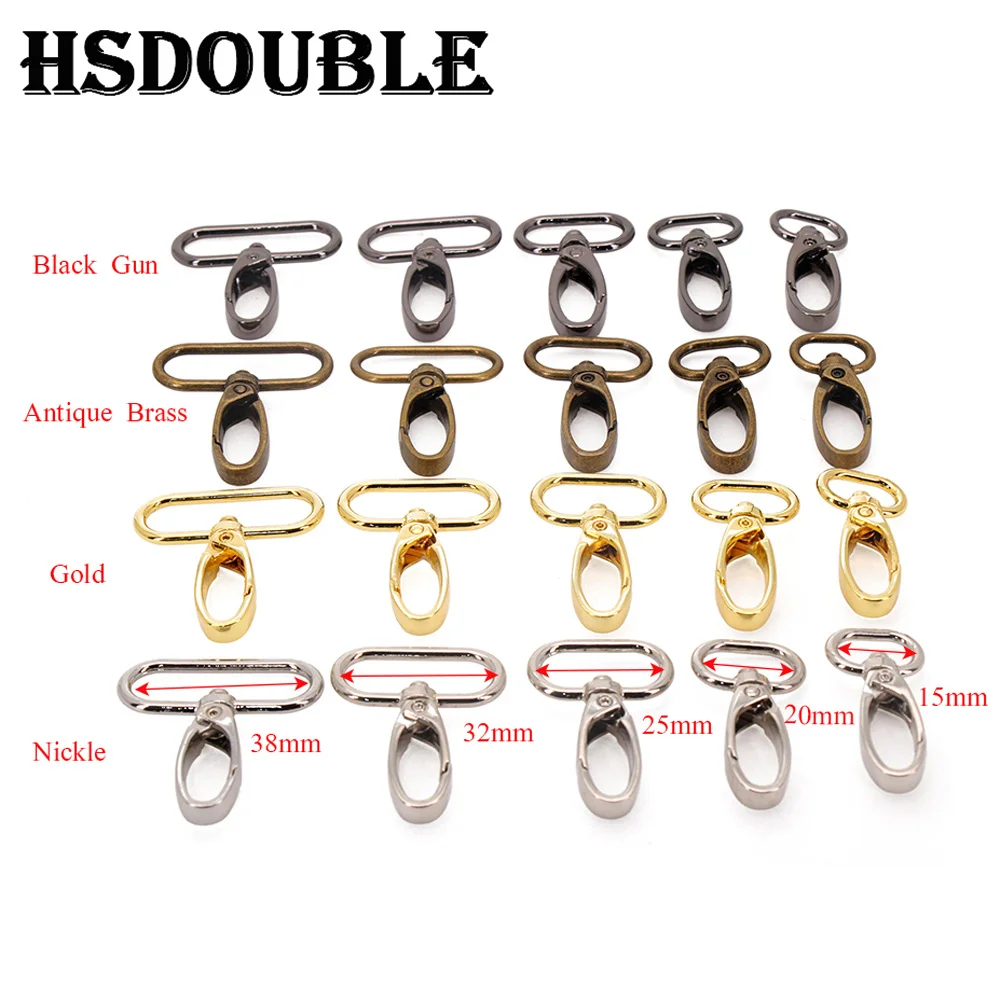 5pcs/pack 15/20/25/32mm/38mm Metal Snap Hook Lobster Clasp Collar Carabiner Belt Buckles DIY KeyChain Bag Part Accessories